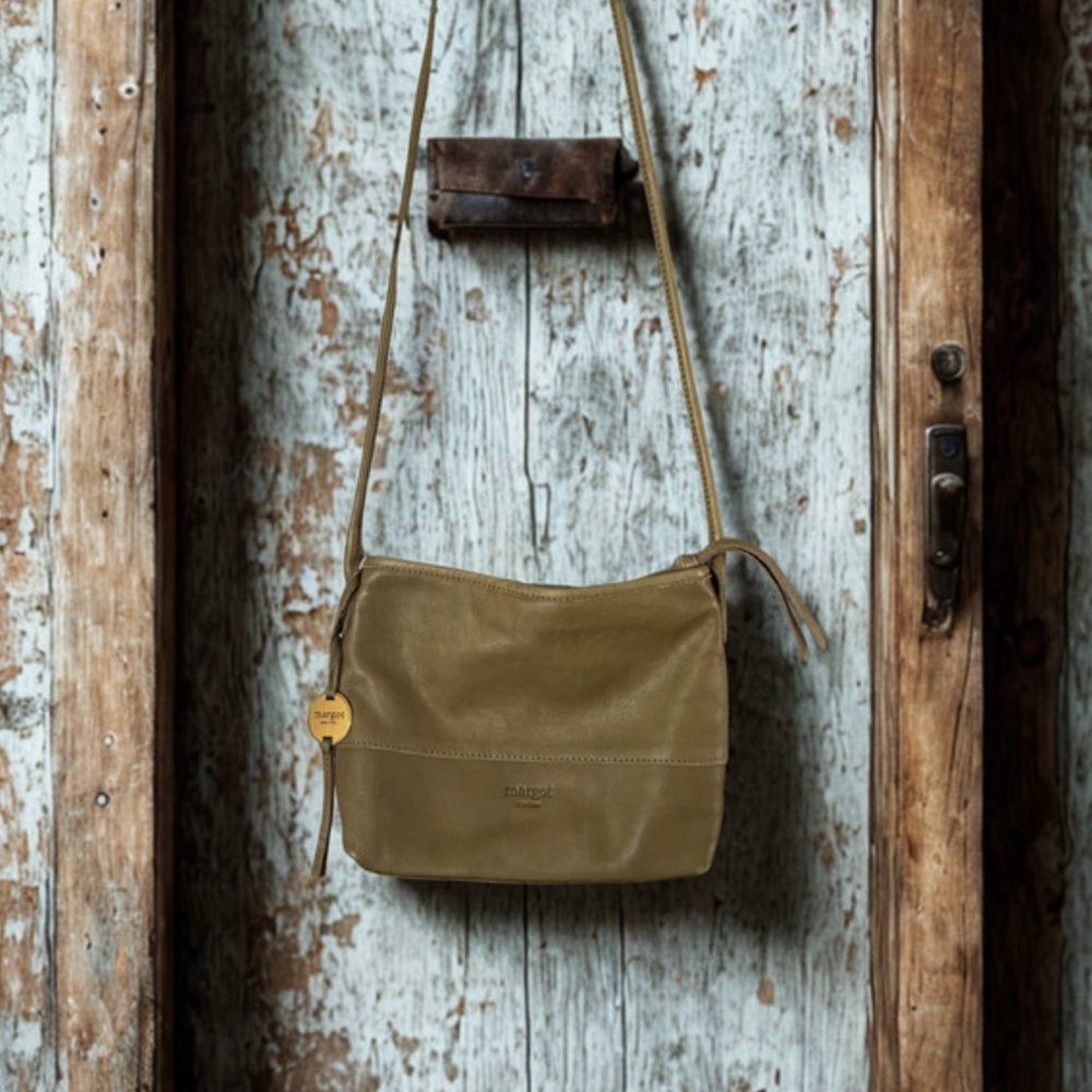 Margot Olive Green Leather Crossbody Bag